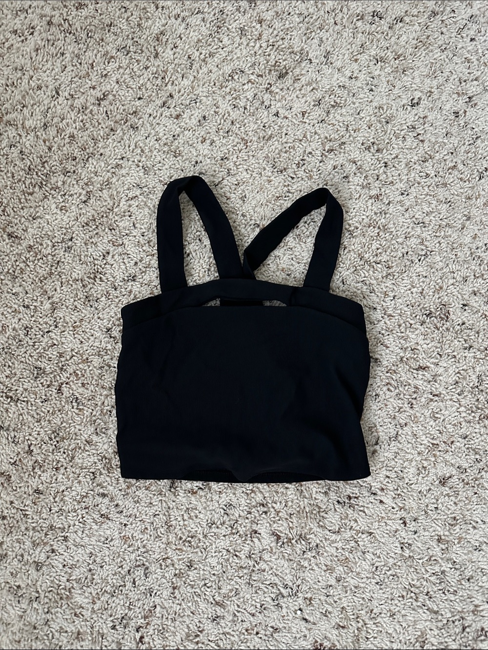 Black Crop Tank Top with Wide Straps